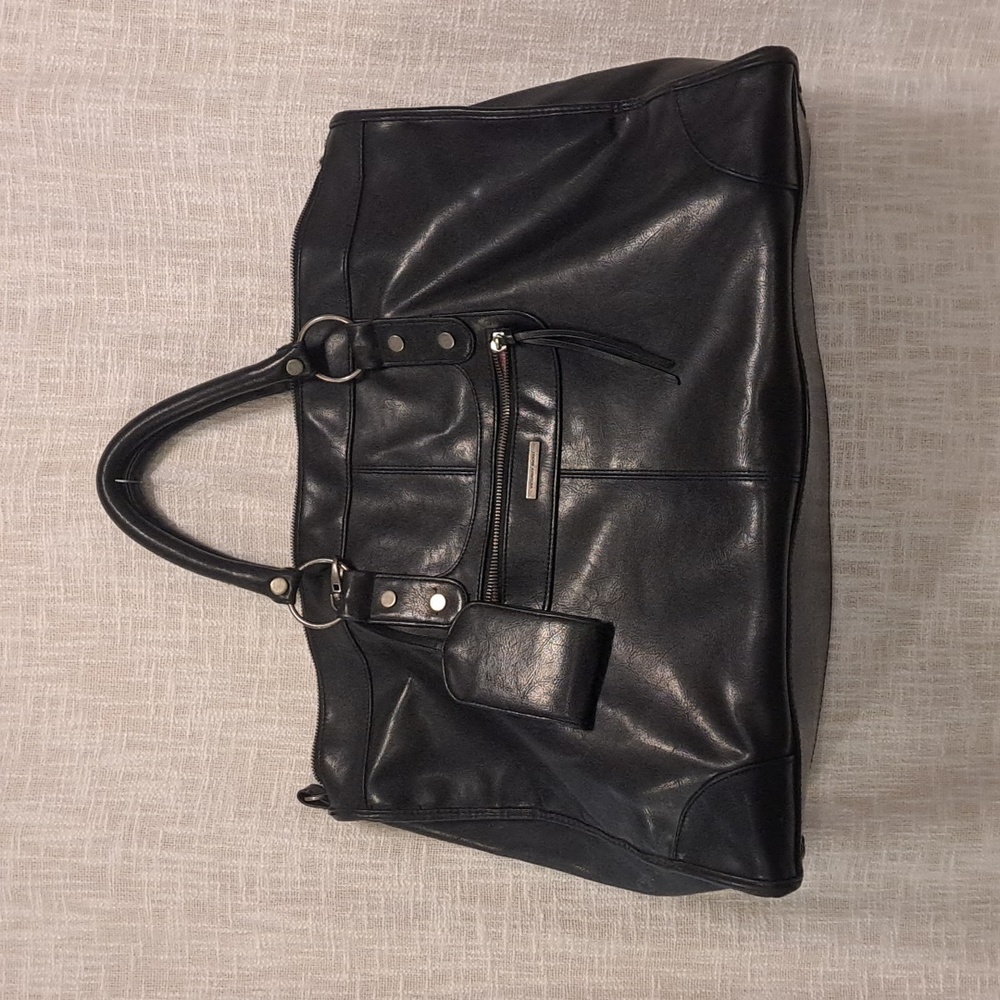 Victoria's Secret vintage black bag with pink lining